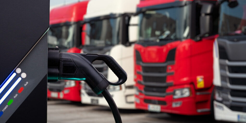Electric truck charging station